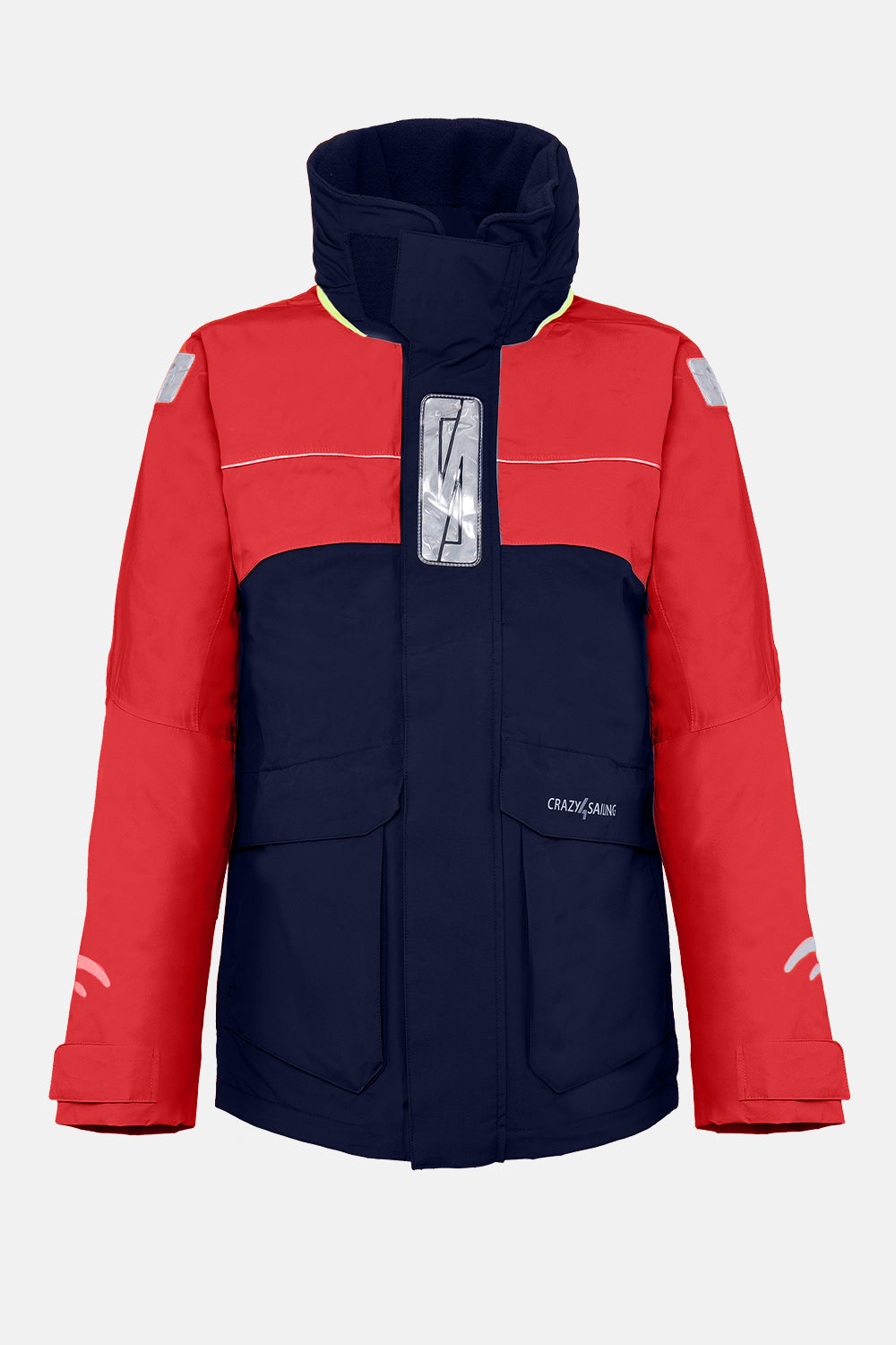 Herren Bergen II Offshore Segeljacke in Sondergrößen Jacken Crazy4Sailing Rot / Navy