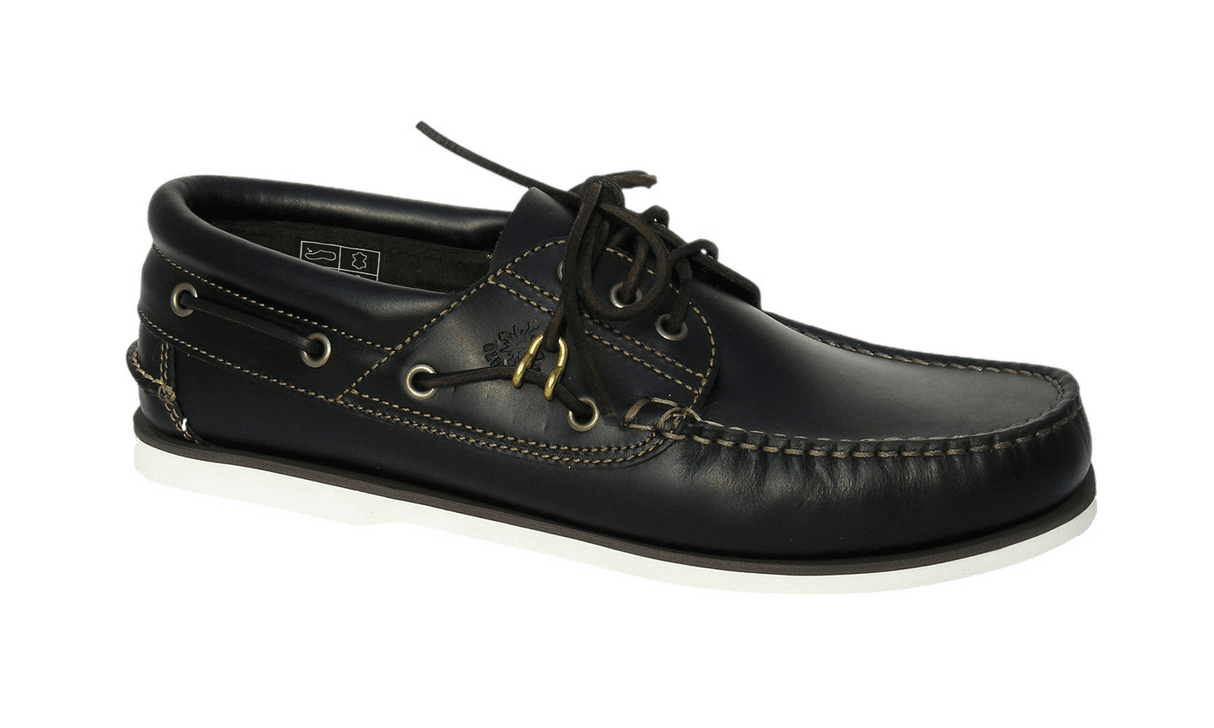 Blueport Comfort Segelschuh Bootsschuh Blueport Navy - Weiße Sohle