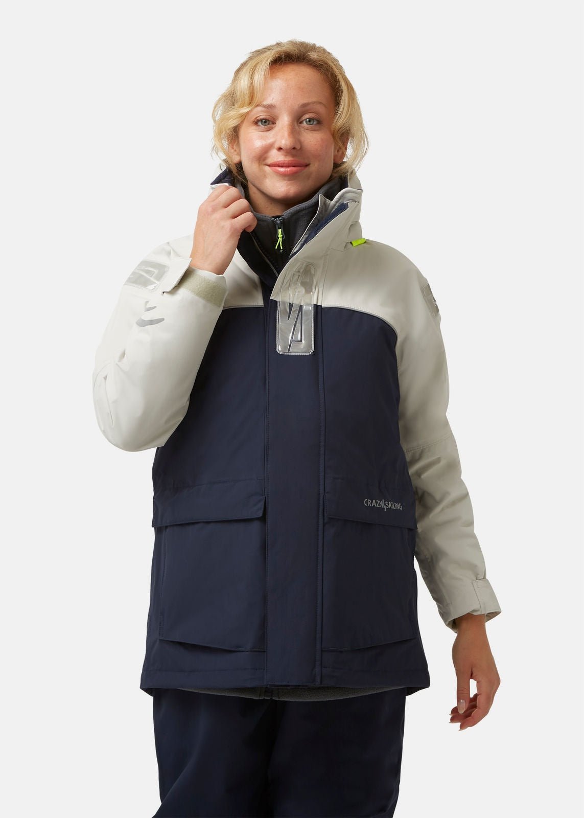 Damen Bergen II Offshore Segeljacke Jacken Crazy4Sailing Silber / Navy